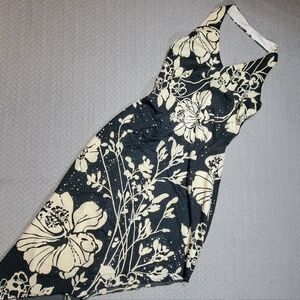 Floral Black and Cream Dress